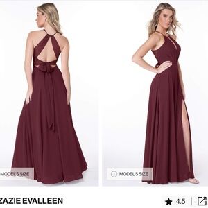 Azazie Bridesmaid Dress - Evalleen, Cabernet - A4 Short
